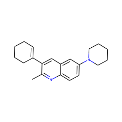 Cc1nc2ccc(N3CCCCC3)cc2cc1C1=CCCCC1 ZINC000653871705