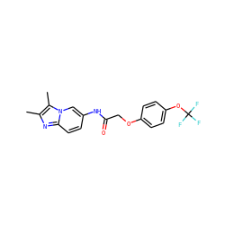 Cc1nc2ccc(NC(=O)COc3ccc(OC(F)(F)F)cc3)cn2c1C ZINC000653716320