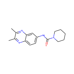 Cc1nc2ccc(NC(=O)N3CCCCC3)cc2nc1C ZINC000000313325