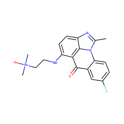 Cc1nc2ccc(NCC[N+](C)(C)[O-])c3c(=O)c4cc(F)ccc4n1c23 ZINC000101446270