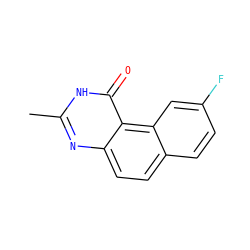 Cc1nc2ccc3ccc(F)cc3c2c(=O)[nH]1 ZINC000013832478