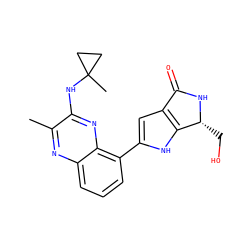 Cc1nc2cccc(-c3cc4c([nH]3)[C@@H](CO)NC4=O)c2nc1NC1(C)CC1 ZINC000206091851