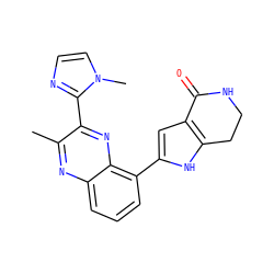 Cc1nc2cccc(-c3cc4c([nH]3)CCNC4=O)c2nc1-c1nccn1C ZINC000223425150
