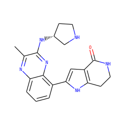 Cc1nc2cccc(-c3cc4c([nH]3)CCNC4=O)c2nc1N[C@@H]1CCNC1 ZINC000222444243