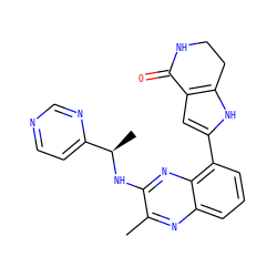 Cc1nc2cccc(-c3cc4c([nH]3)CCNC4=O)c2nc1N[C@H](C)c1ccncn1 ZINC000206070575