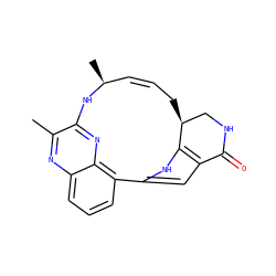 Cc1nc2cccc3c2nc1N[C@@H](C)/C=C/C[C@H]1CNC(=O)c2cc-3[nH]c21 ZINC000150031056