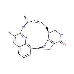 Cc1nc2cccc3c2nc1N[C@H](C)/C=C\C[C@H]1CNC(=O)c2cc-3[nH]c21 ZINC000150057420
