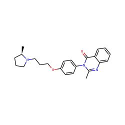Cc1nc2ccccc2c(=O)n1-c1ccc(OCCCN2CCC[C@H]2C)cc1 ZINC000038267651