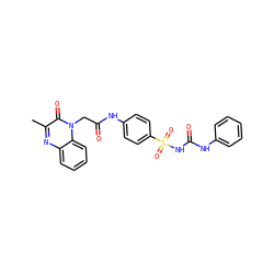 Cc1nc2ccccc2n(CC(=O)Nc2ccc(S(=O)(=O)NC(=O)Nc3ccccc3)cc2)c1=O ZINC001772634282
