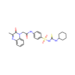 Cc1nc2ccccc2n(CC(=O)Nc2ccc(S(=O)(=O)NC(=S)NC3CCCCC3)cc2)c1=O ZINC001772593636