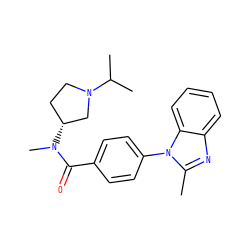 Cc1nc2ccccc2n1-c1ccc(C(=O)N(C)[C@@H]2CCN(C(C)C)C2)cc1 ZINC000072123247