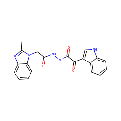 Cc1nc2ccccc2n1CC(=O)NNC(=O)C(=O)c1c[nH]c2ccccc12 ZINC000653834512