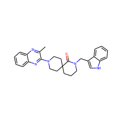 Cc1nc2ccccc2nc1N1CCC2(CCCN(Cc3c[nH]c4ccccc34)C2=O)CC1 ZINC000096173209