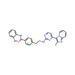 Cc1nc2ccccn2c1-c1ccnc(NCCc2ccc(C(=O)Nc3ccccc3N)cc2)n1 ZINC000095593744