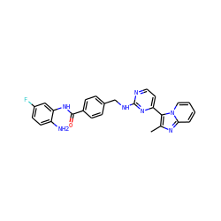 Cc1nc2ccccn2c1-c1ccnc(NCc2ccc(C(=O)Nc3cc(F)ccc3N)cc2)n1 ZINC000095595994