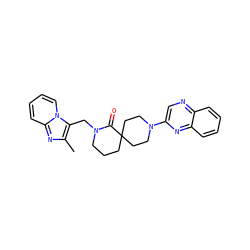 Cc1nc2ccccn2c1CN1CCCC2(CCN(c3cnc4ccccc4n3)CC2)C1=O ZINC000096173108