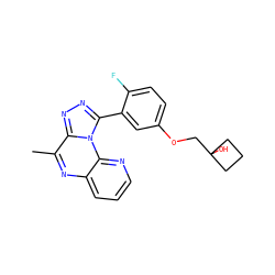 Cc1nc2cccnc2n2c(-c3cc(OCC4(O)CCC4)ccc3F)nnc12 ZINC000145732547