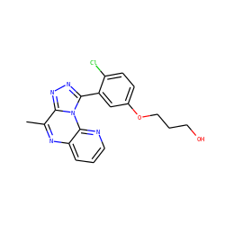 Cc1nc2cccnc2n2c(-c3cc(OCCCO)ccc3Cl)nnc12 ZINC000145708438