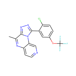 Cc1nc2ccncc2n2c(-c3cc(OC(F)(F)F)ccc3Cl)nnc12 ZINC000299863698