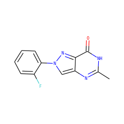 Cc1nc2cn(-c3ccccc3F)nc2c(=O)[nH]1 ZINC000653749448
