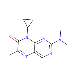 Cc1nc2cnc(N(C)C)nc2n(C2CC2)c1=O ZINC000004238883