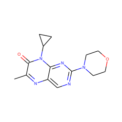 Cc1nc2cnc(N3CCOCC3)nc2n(C2CC2)c1=O ZINC000004238938