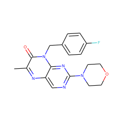 Cc1nc2cnc(N3CCOCC3)nc2n(Cc2ccc(F)cc2)c1=O ZINC000004238930