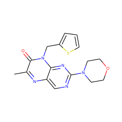 Cc1nc2cnc(N3CCOCC3)nc2n(Cc2cccs2)c1=O ZINC000004238373