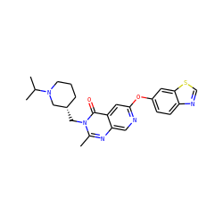 Cc1nc2cnc(Oc3ccc4ncsc4c3)cc2c(=O)n1C[C@H]1CCCN(C(C)C)C1 ZINC000073313943