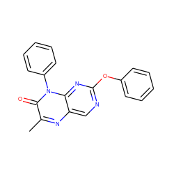 Cc1nc2cnc(Oc3ccccc3)nc2n(-c2ccccc2)c1=O ZINC000004238526