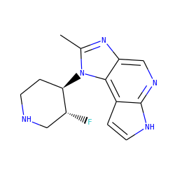 Cc1nc2cnc3[nH]ccc3c2n1[C@@H]1CCNC[C@H]1F ZINC000095576724
