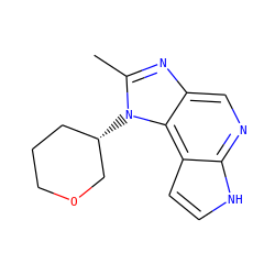 Cc1nc2cnc3[nH]ccc3c2n1[C@H]1CCCOC1 ZINC000095575526