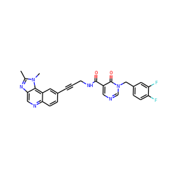 Cc1nc2cnc3ccc(C#CCNC(=O)c4cncn(Cc5ccc(F)c(F)c5)c4=O)cc3c2n1C ZINC000169710278