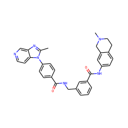 Cc1nc2cnccc2n1-c1ccc(C(=O)NCc2cccc(C(=O)Nc3ccc4c(c3)CN(C)CC4)c2)cc1 ZINC000167974222