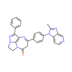 Cc1nc2cnccc2n1-c1ccc(C2=Nc3c(-c4ccccc4)nn4c3N(CC4)C(=O)C2)cc1 ZINC000013743183