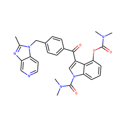 Cc1nc2cnccc2n1Cc1ccc(C(=O)c2cn(C(=O)N(C)C)c3cccc(OC(=O)N(C)C)c23)cc1 ZINC000001484854