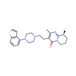 Cc1nc2n(c(=O)c1CCN1CCN(c3cccc4sccc34)CC1)CCC[C@@H]2F ZINC001772627970
