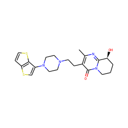Cc1nc2n(c(=O)c1CCN1CCN(c3csc4ccsc34)CC1)CCC[C@@H]2O ZINC001772657278