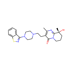 Cc1nc2n(c(=O)c1CCN1CCN(c3nsc4ccccc34)CC1)CCC[C@@]2(C)O ZINC001772642843
