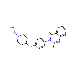 Cc1nc2ncccc2c(=O)n1-c1ccc(OC2CCN(C3CCC3)CC2)cc1 ZINC000035932123
