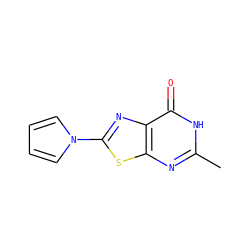 Cc1nc2sc(-n3cccc3)nc2c(=O)[nH]1 ZINC000299854533