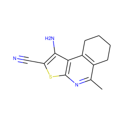 Cc1nc2sc(C#N)c(N)c2c2c1CCCC2 ZINC000000549032