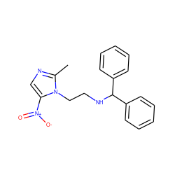 Cc1ncc([N+](=O)[O-])n1CCNC(c1ccccc1)c1ccccc1 ZINC000012354046
