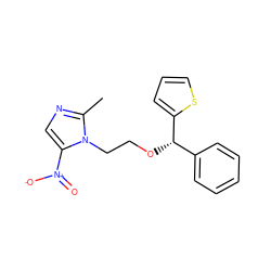 Cc1ncc([N+](=O)[O-])n1CCO[C@@H](c1ccccc1)c1cccs1 ZINC000012354042