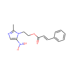 Cc1ncc([N+](=O)[O-])n1CCOC(=O)/C=C/c1ccccc1 ZINC000039085787