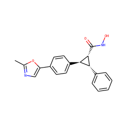 Cc1ncc(-c2ccc([C@H]3[C@H](C(=O)NO)[C@@H]3c3ccccc3)cc2)o1 ZINC000103251559