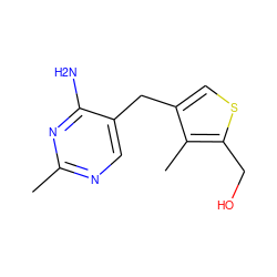 Cc1ncc(Cc2csc(CO)c2C)c(N)n1 ZINC000222200473