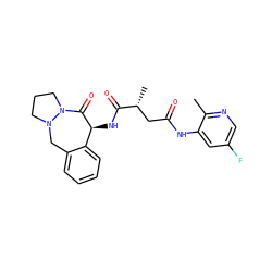 Cc1ncc(F)cc1NC(=O)C[C@@H](C)C(=O)N[C@@H]1C(=O)N2CCCN2Cc2ccccc21 ZINC001772637394