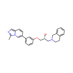 Cc1ncc2ccc(-c3cccc(OC[C@H](O)CN4CCc5ccccc5C4)c3)cn12 ZINC000218398974