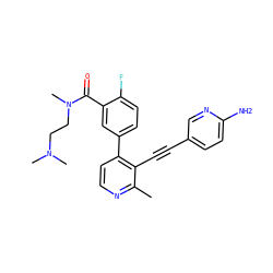 Cc1nccc(-c2ccc(F)c(C(=O)N(C)CCN(C)C)c2)c1C#Cc1ccc(N)nc1 ZINC000202386475